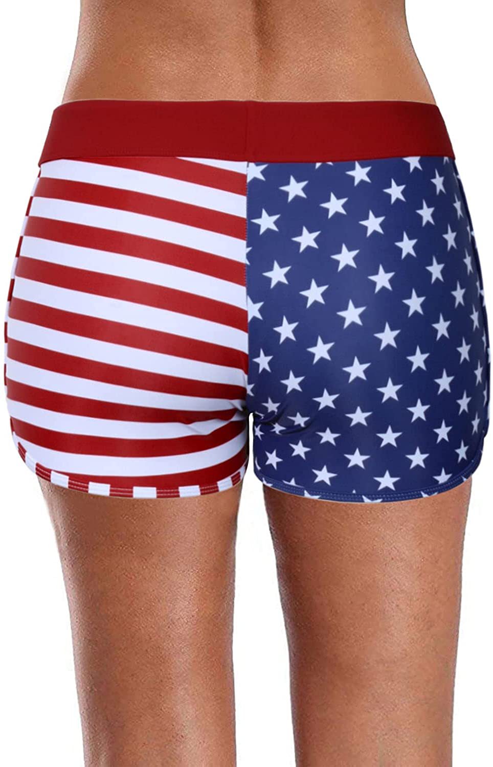 Wholesale Independence Day Flag Print Swimming Trunks Polyester Swimwear